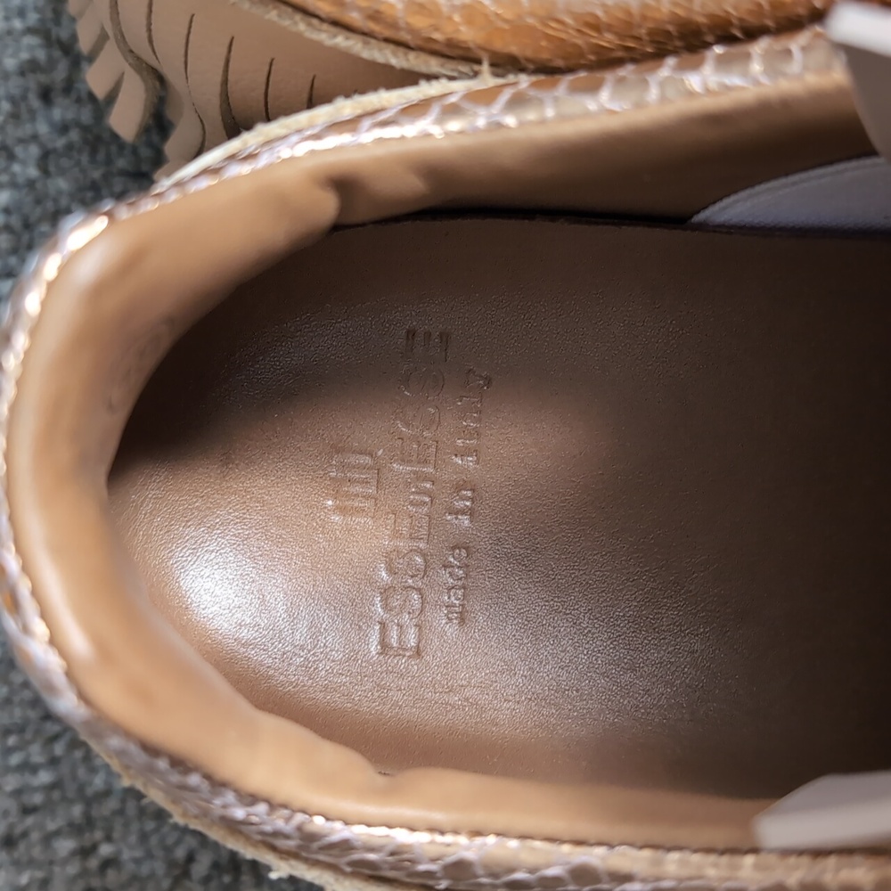 Esseutesse Leather Fringe Sneaker - Sand Tan Size 39 EU - 8.5 US - Picture 6 of 16